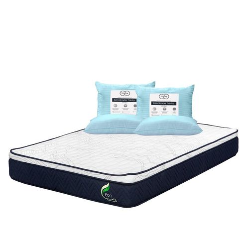 Colchón Matrimonial Restonic Eon Azul+ Almohada Trinity 2 TRY
