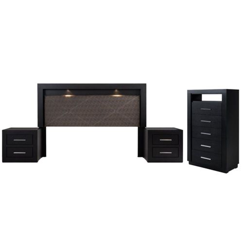 Recamara KS 4 Piezas Arina Sin Espejo Chocolate Kessa Muebles