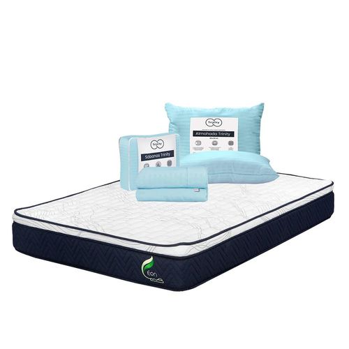 Colchón King Size Restonic Eon Azul+ Almohada+ Sabanas TRY