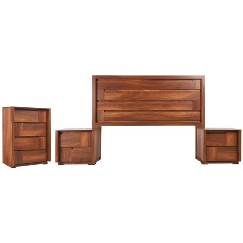 Recamara KS 4 Piezas Vicky Sin Espejo Nogal Kessa Muebles