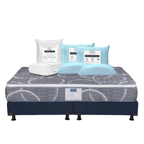Colchón King Size Restonic Bongo + Box + Almohada + Protector Trinity TRY