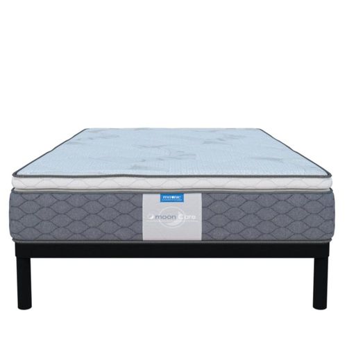 Colchón Matrimonial Restonic Antibacterial + Base Metálica Alta Negra