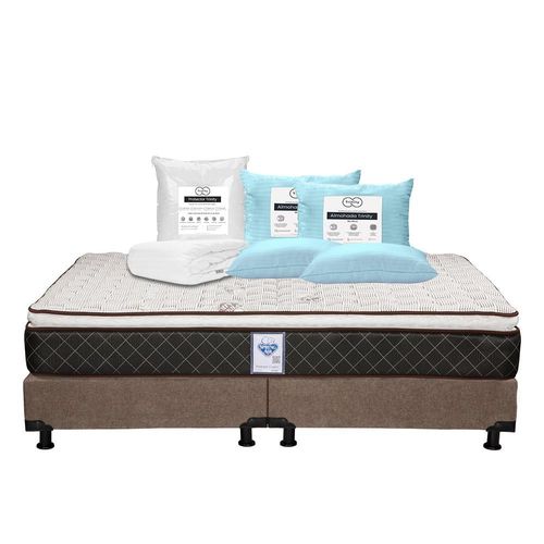 Colchón King Size Minesota Café+ Box+ Almohada+ Protector TRY
