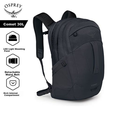 Mochila de senderismo OSPREY COMET 30L de nylon reciclado Negro Unisex