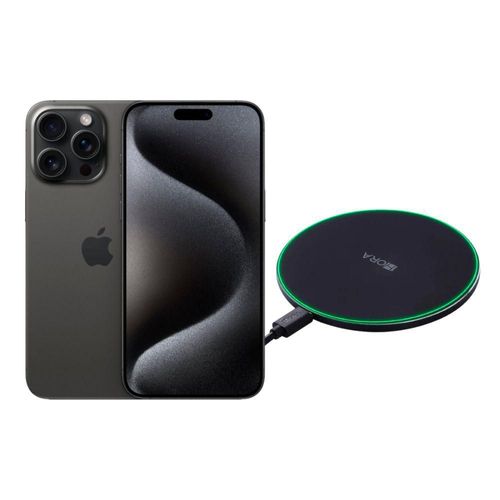 iPhone 15 Pro 128GB Negro CHIP Reacondicionado más Cargador Genérico