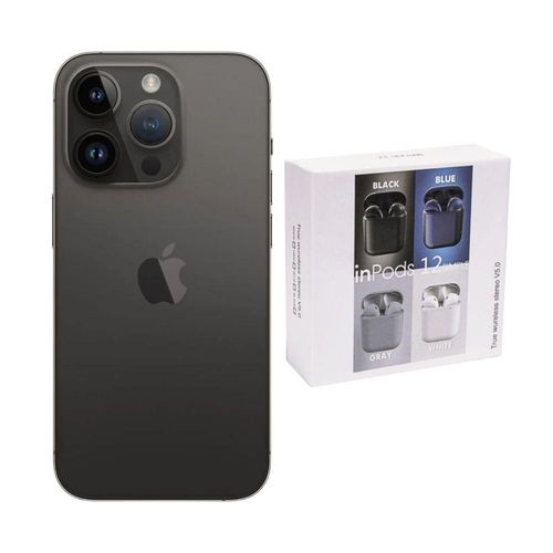 iPhone 14 Pro 128GB Gris CHIP Reacondicionado más Audifonos Genéricos