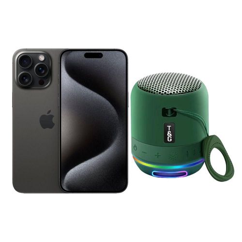 iPhone 15 Pro 128GB Negro CHIP Reacondicionado más Mini Bocina