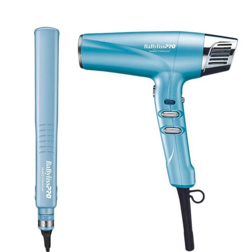 Kit Babylisspro Secadora Y Plancha Ultra Thin 1 1/4 in Edición Limitada Titanium