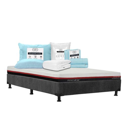 Colchón Queen Size Restonic Roll + Box + Ropa de Cama TRY