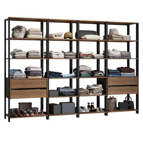 Closet Valencia 258 cm Marrón/Negro Madesa