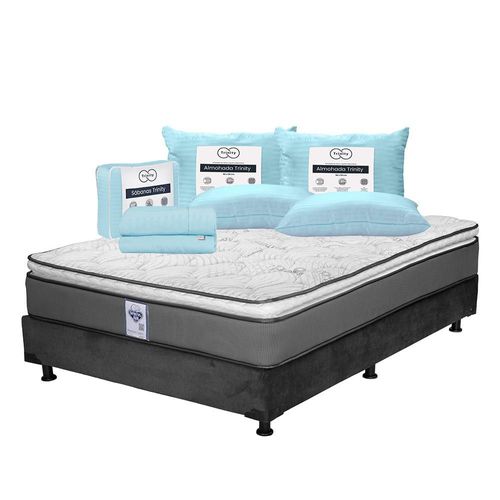Colchón Queen Size Spring Air Prestige + Box + 2 Almohadas + Sábanas TRY