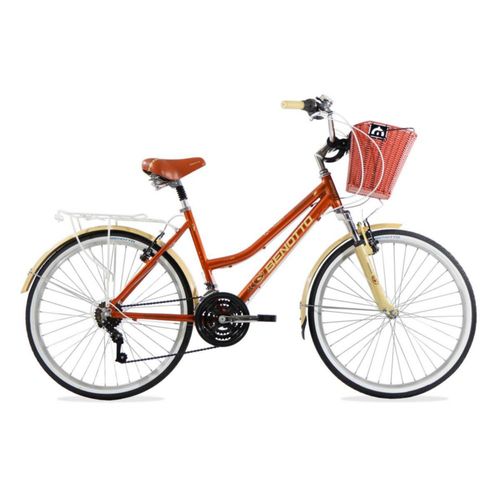 Bicicleta BENOTTO City MOOREA R26 21V. Mujer FS Sunrace Frenos "V" Aluminio Terracota/Crema Talla:UN