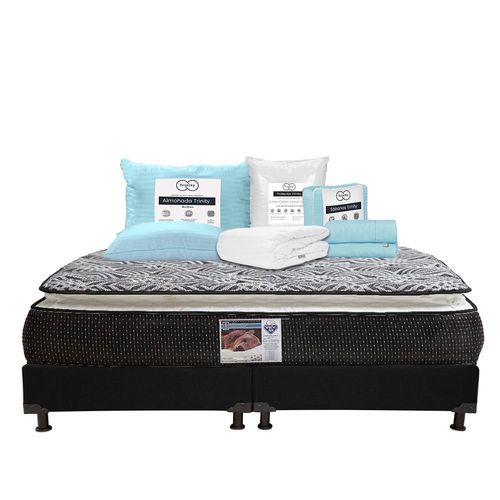 Colchón King Size Spring Air Omega + Box + Almohada + Protector + Sábanas TRY