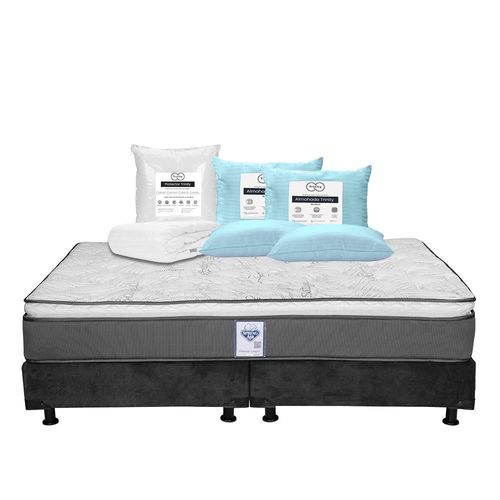 Colchón King Size Spring Air Prestige + Box + 2 Almohadas + Protector TRY