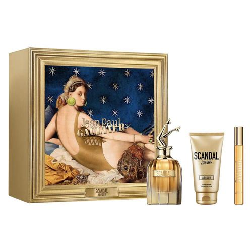 SET JEAN PAUL GAULTIER SCANDAL ABSOLU 3PZS 80ML EDP SPRAY/BODY LOTION 75ML/10ML EDP SPRAY