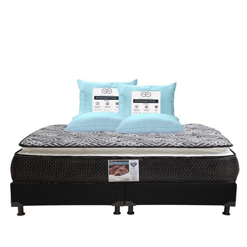 Colchón King Size Spring Air Omega + Box + 2 Almohadas Trinity TRY