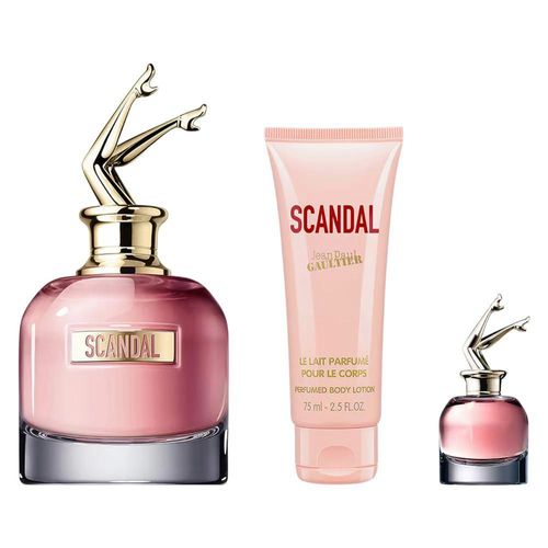 SET JEAN PAUL GAULTIER SCANDAL 3PZS 80ML EDP SPRAY/BODY LOTION 75ML/6ML EDP