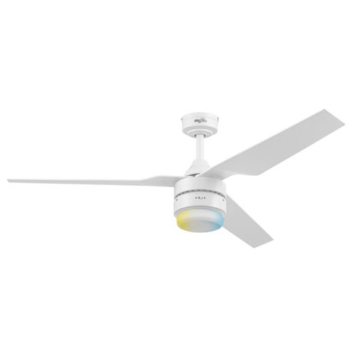 Coolfan Ventilador de Techo de 52 Pulgadas con Luz LED y 3 Aspas Plásticas con Control Remoto para Interior y Exterior