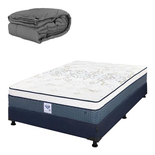 Colchón Matrimonial Cantabria+ Box Azul+ Edredón Homy CDZ