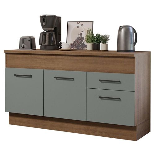 Gabinete Bajo Agata 150cm  Marrón/Gris Madesa