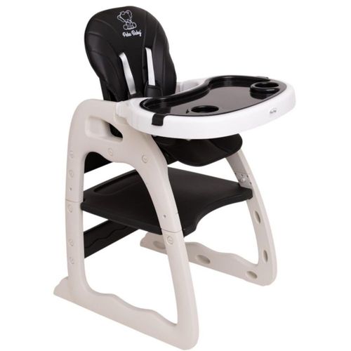 Silla Alta Periquera  2 en 1 Convertible en Escritorio Infantil Color GrisNegro, Multifuncional y Segura