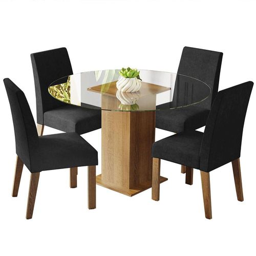 Juego de Comedor Mesa Redonda + 4 Sillas Madesa