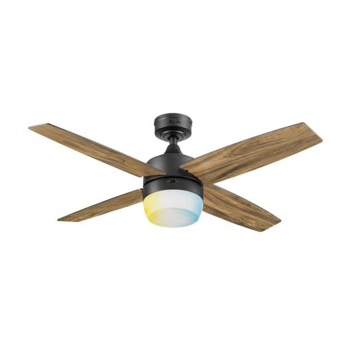 Coolfan Ventilador de Techo de 44 Pulgadas con Luz LED y 4 Aspas Reversibles de Madera con Control Remoto