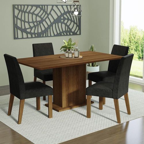 Juego de Comedor Mesa + 4 Sillas Marrón Madesa