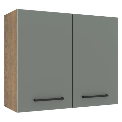 Alacena Gabinete Superior Cocina Agata 80cm Marrón/Gris Madesa