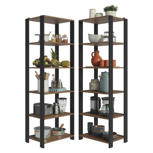 Armario Organizador Multiuso Cocina 118cm Marrón/Negro Madesa