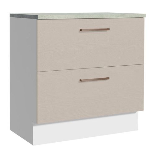 Gabinete Bajo Bufetera Agata 80cm Blanco/Beige Madesa 06
