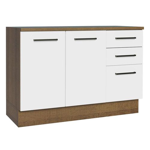 Gabinete Bajo Bufetera Agata 120cm Blanco/Marrón Madesa