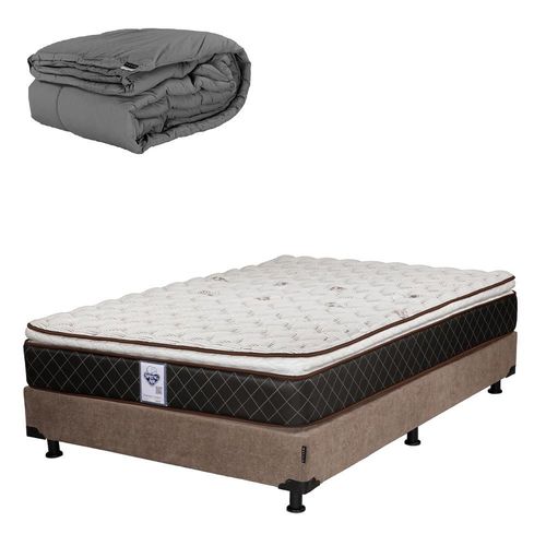 Colchon Individual Spring Air Minesota + Box Dicasa + Edredón Homy CZD