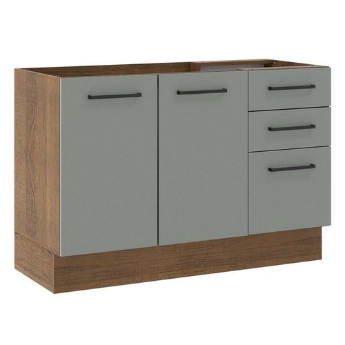 Gabinete Bajo Cocina Agata 120cm Marrón /Gris Madesa