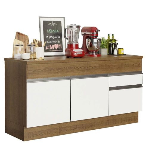 Gabinete Bajo Bufetera Glamy 120cm Marrón/Blanco Madesa 02