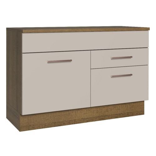 Gabinete Bajo Bufetera Agata 120cm Marrón/Beige Madesa 01