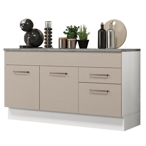 Gabinete Bajo Bufetera Agata 150cm Blanco/Beige Madesa 04