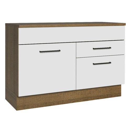 Gabinete Bajo Bufetera Agata 120cm Marrón/Blanco Madesa 01
