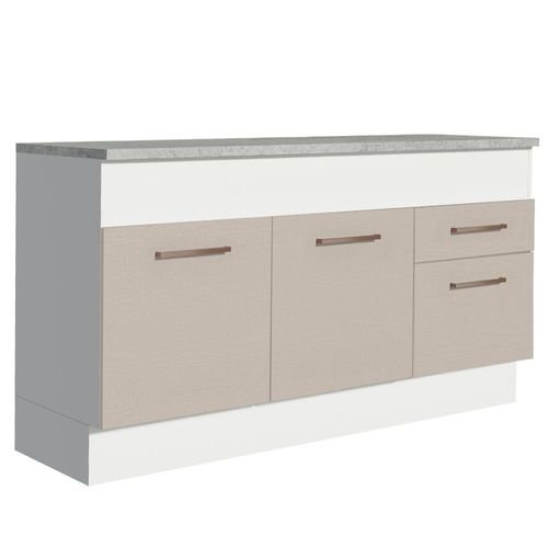Gabinete Bajo Bufetera Agata 150cm Blanco/Beige Madesa 03