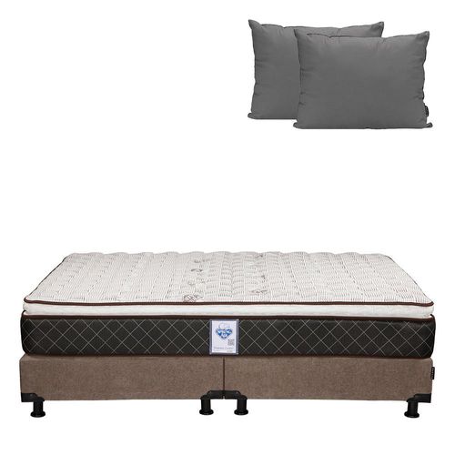 Colchon King Size Spring Air Minesota + Box Dicasa + Almohada  2 Pack CZD