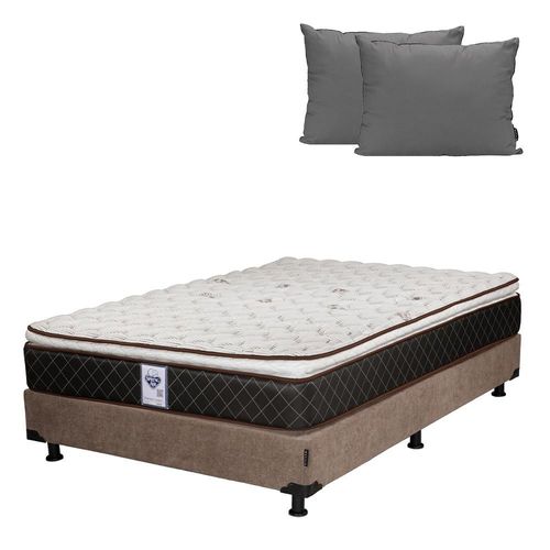 Colchon Matrimonial Spring Air Minesota + Box Dicasa + Almohada  2 Pack CZD