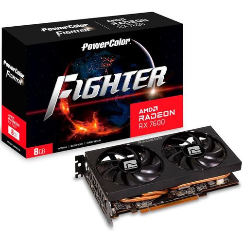 Tarjeta de video power color fighter radeon rx7600 8gb gddr6