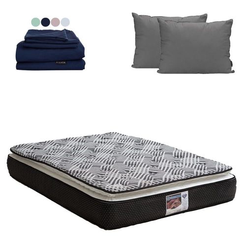 Colchón King Size Spring Air Omega + Almohada 2 Pack + Sábanas Softy CZD