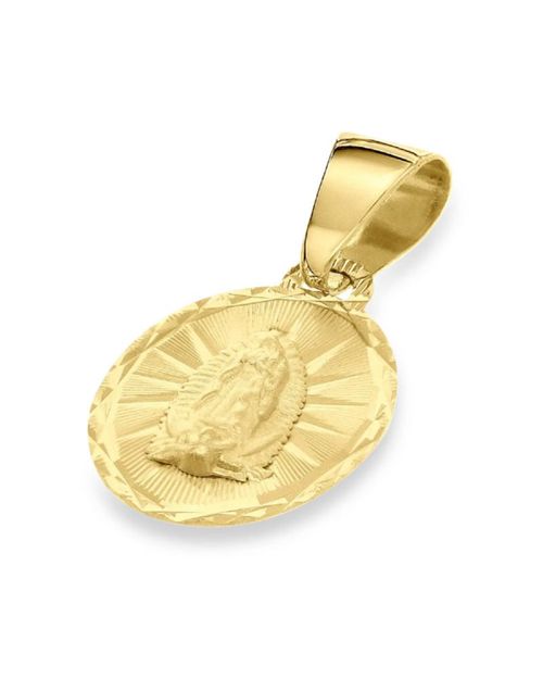 Medalla Virgen Guadalupe Oro Amarillo 14K 12Mm FONJ12-VG1