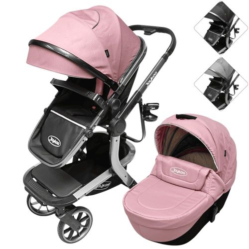 Carriola para Bebé Asiento Reversible Bambineto Acolchado Ruedas de Goma Plegable Cinturón de Seguridad - Rosa