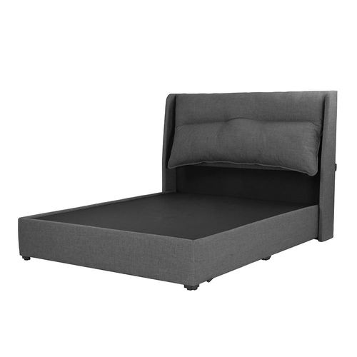 Cabecera Matrimonial Rogga Becca+ Base Cama  Gris Oscuro RHG