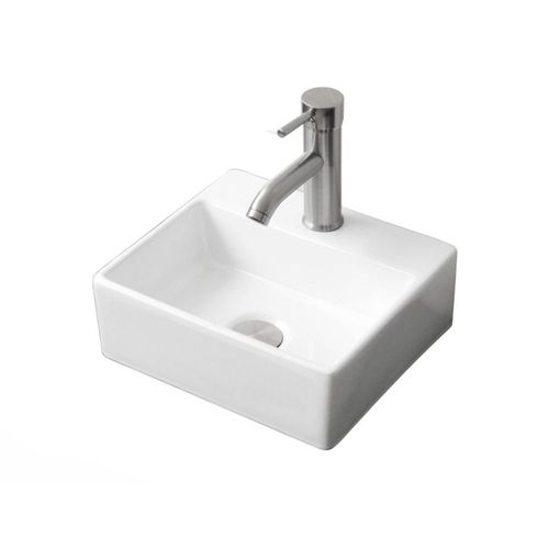 Esatto Econokit Luft Satin Paquete lavabo cerámica, monomando y cespol