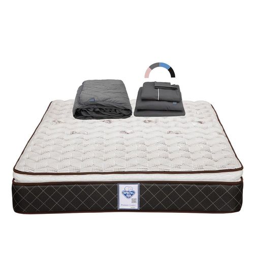 Colchón Queen Size Spring Air Minesota Café+ Protector Lux+ Sabanas Royal RGH