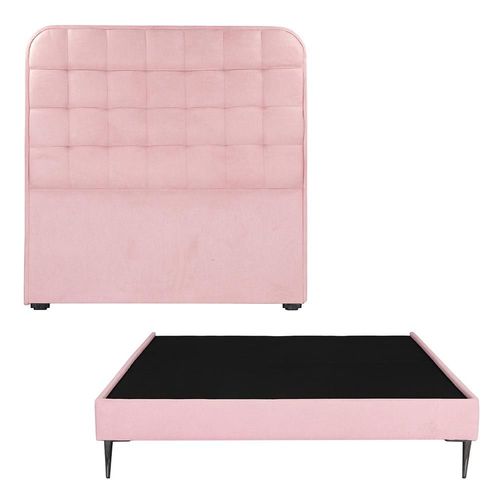 Cabecera Matrimonial Rogga Creta Pink+ Base Slim RGH