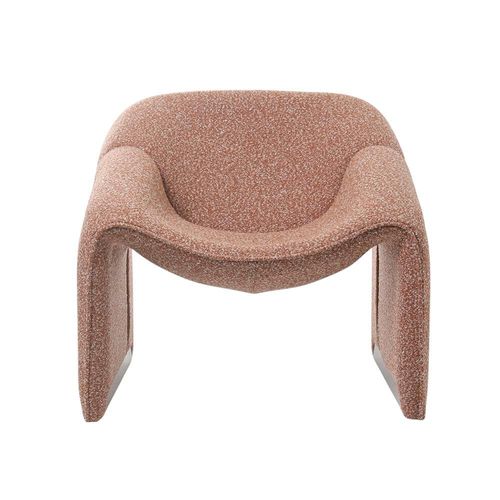 Ilios Innova | Sillón Cangrejo Terracota con Diseño Moderno y Futurista, Estructura Curva con Reposa Brazos y Tapizado en Hermosa Tela Bouclé